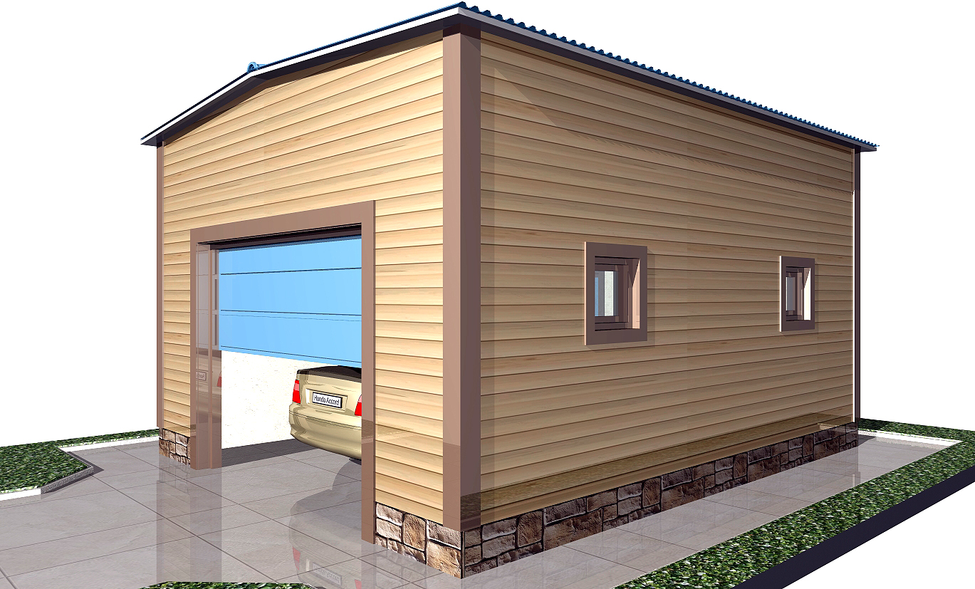 Гараж с двухскатной крышей Гараж с двухскатной крышей