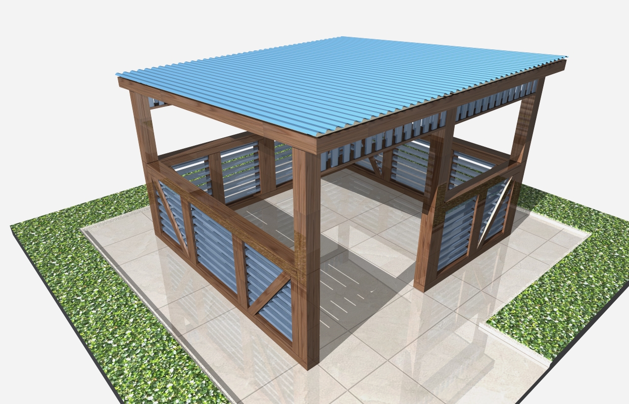 Беседка с односкатной крышей Беседка с односкатной крышей