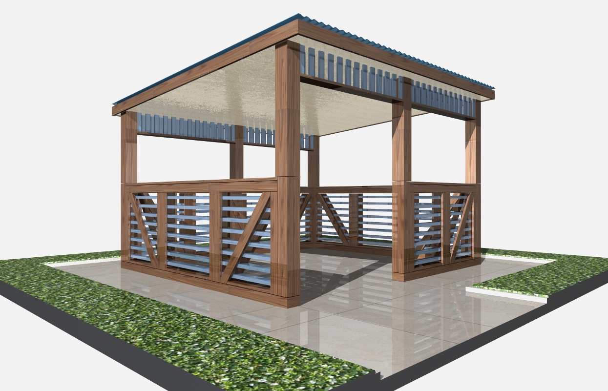 Беседка с односкатной крышей Беседка с односкатной крышей