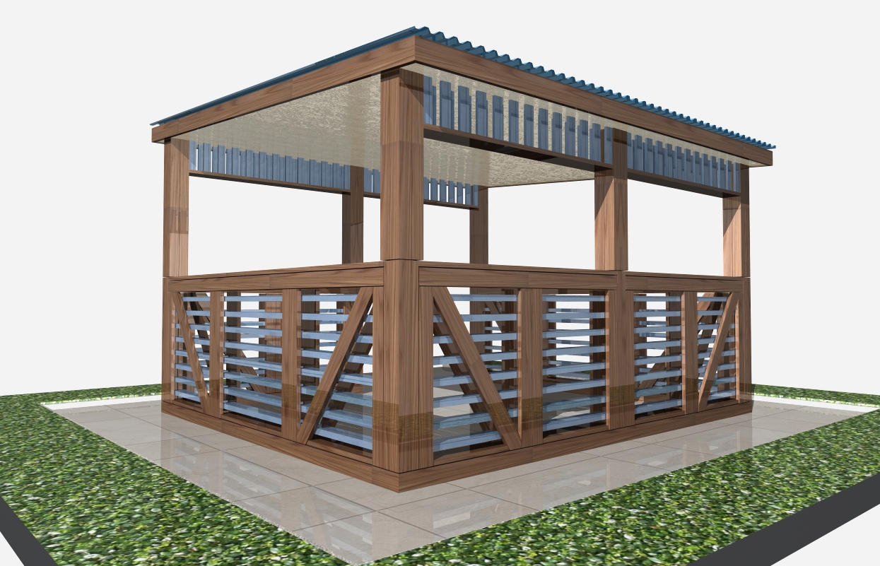 Беседка с односкатной крышей Беседка с односкатной крышей